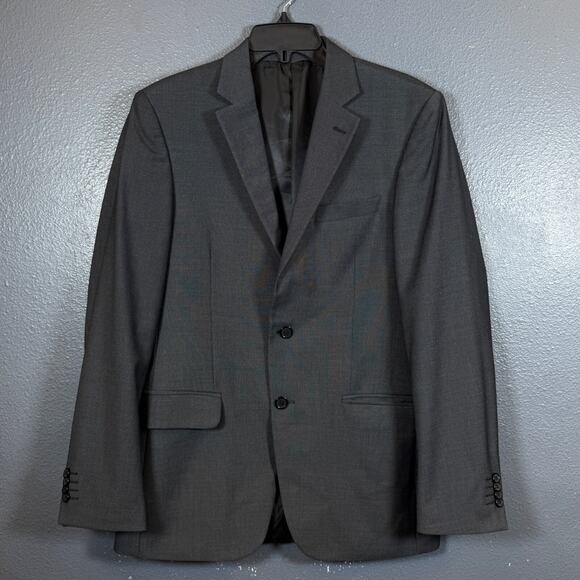 Yves Saint Lauren 48 men’s grey suit jacket 2 dots blazer Super 120’s France - Picture 1 of 14
